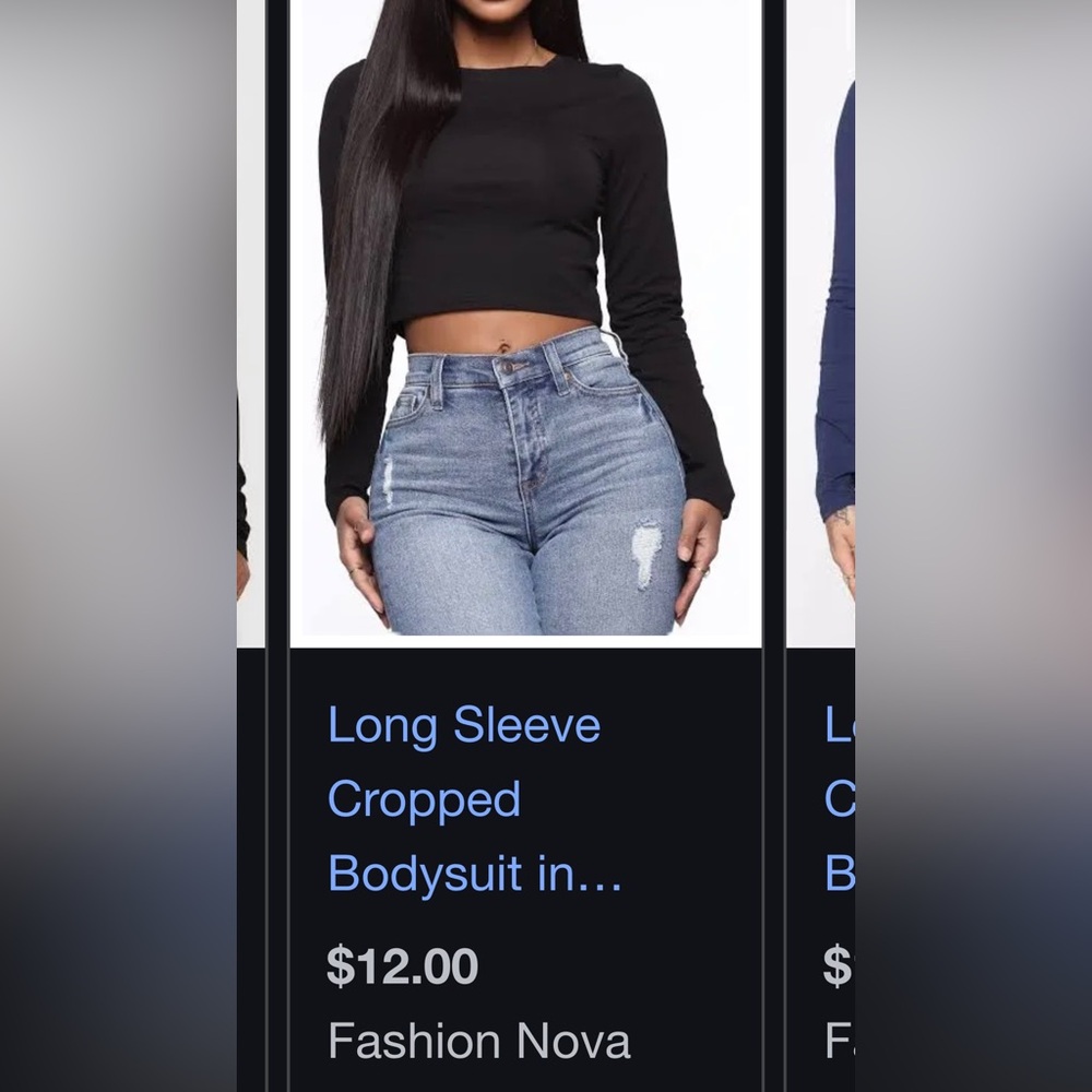 ⭐️ 3/$20 Fashion Nova Long Sleeve Crop Top